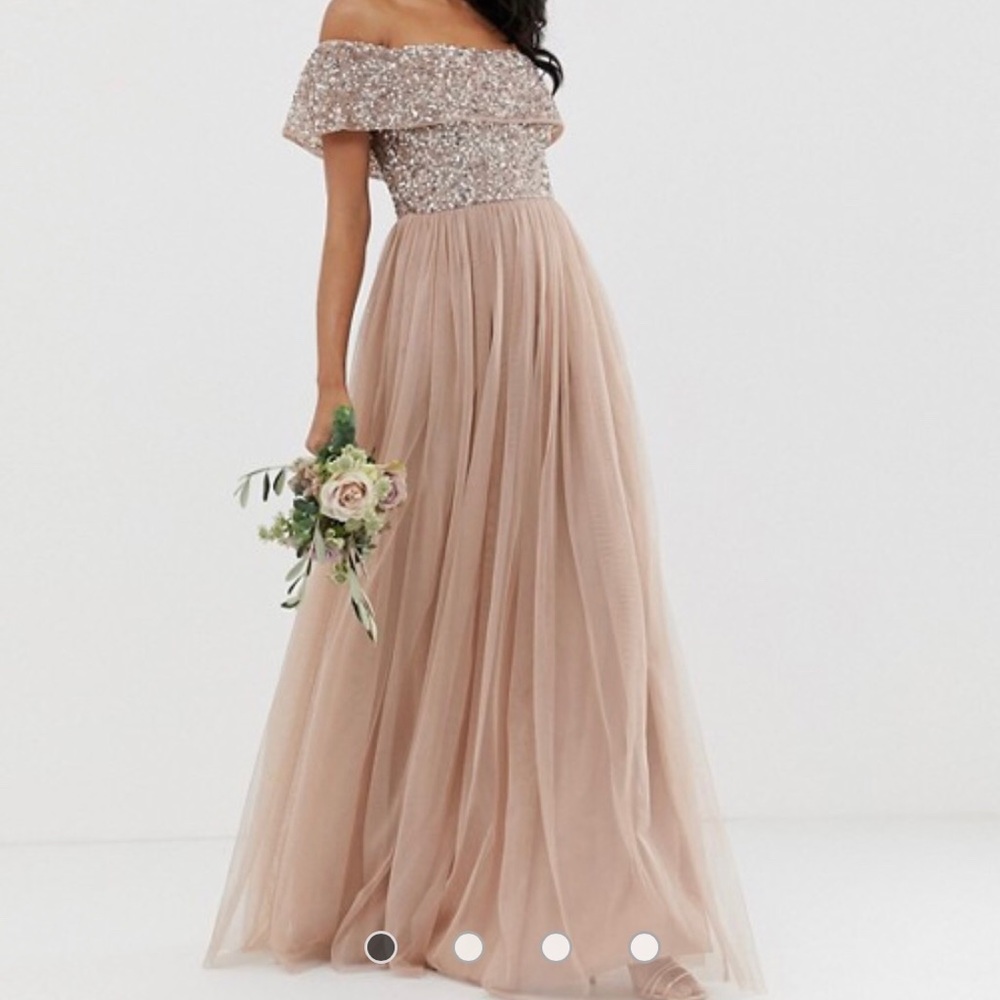 Maya Bridesmaid bardot maxi tulle dress
